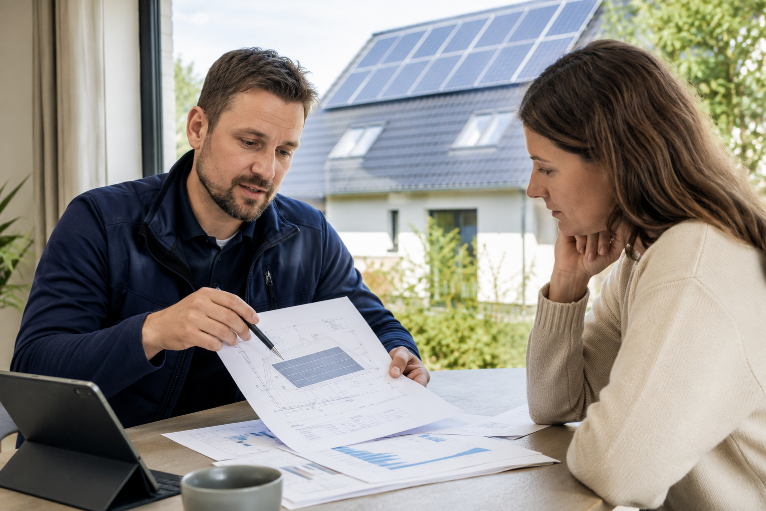 Beratung der Ausrichtung für die PV-Anlage